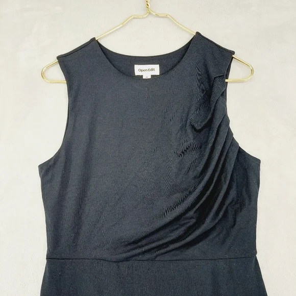 NWT Open Edit Pleated Sleeveless Minidress in Black P3491 - Picture 4 of 8